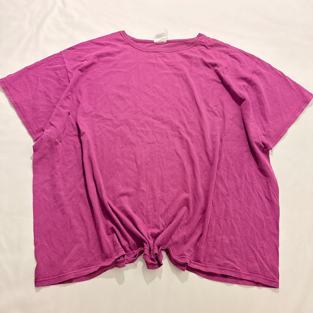 Just My Size T-Shirt Women 3X Fuchsia Pink Vintage 90s Cotton Made in USA